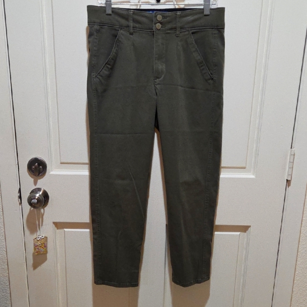 Democracy Green Chinos Straight Leg Cotton Blend